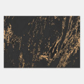 Modern Black and Gold Dusty Wrapping Paper Sheets (Front 2)