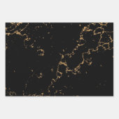 Modern Black and Gold Dusty Wrapping Paper Sheets (Front)