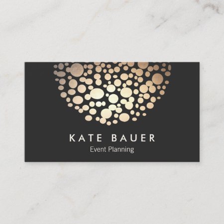 Modern Black And Gold Event Planner Business Card