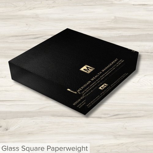 Modern Black and Gold Financial Planner Paperweight