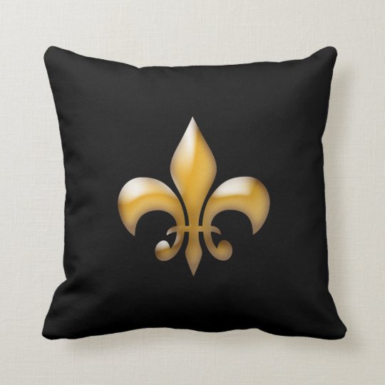 Modern Black And Gold Fleur De Lis Pillow Zazzle Modern Black And Gold Fleur De Lis Pillow