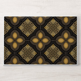 Modern Black and Gold Geometric Pattern HP Laptop Skin