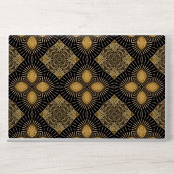 Modern Black And Gold Geometric Pattern Hp Laptop Skin by skellorg at Zazzle