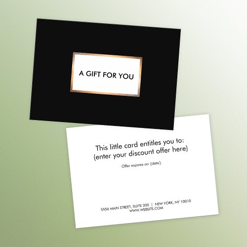 Modern Black and Gold Gift Card