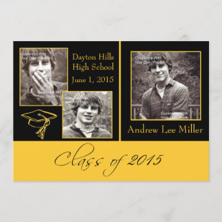 Modern Black and Gold Graduation Announcement