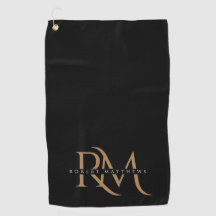 Modern Black and Gold Initials Elegant Monogrammed