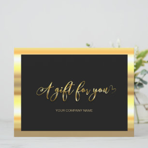 Modern Black And Gold Logo Gift Certificate