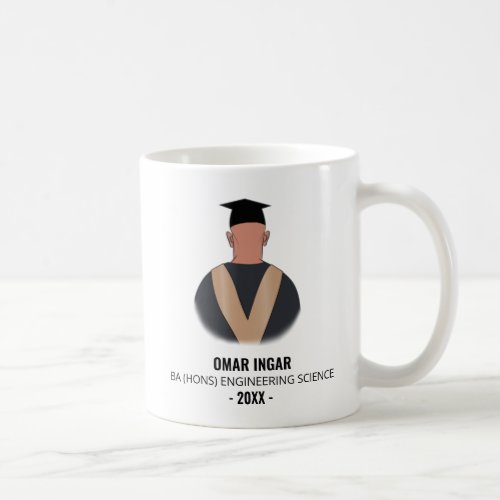 Modern Black and Gold Muslim Graduation Coffee Mug