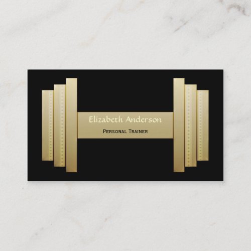 Modern Black and Gold Personal Trainer Business Card Template