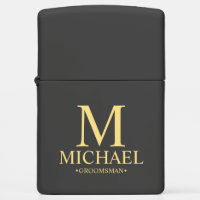 Monogram Groomsman Custom Zippo Lighter, Zazzle