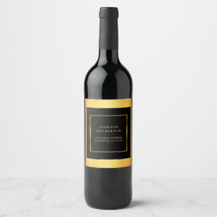 Modern black and gold professional promotional win wine label