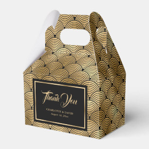 Modern Black and Gold Scales Wedding Thank You Favor Boxes