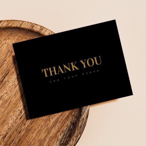 Modern Black and Gold Thank You Discount Card