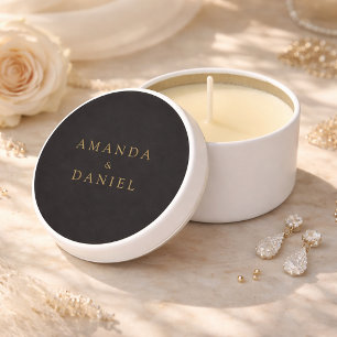 Modern Black and Gold Wedding Favor Mini Candle Favors