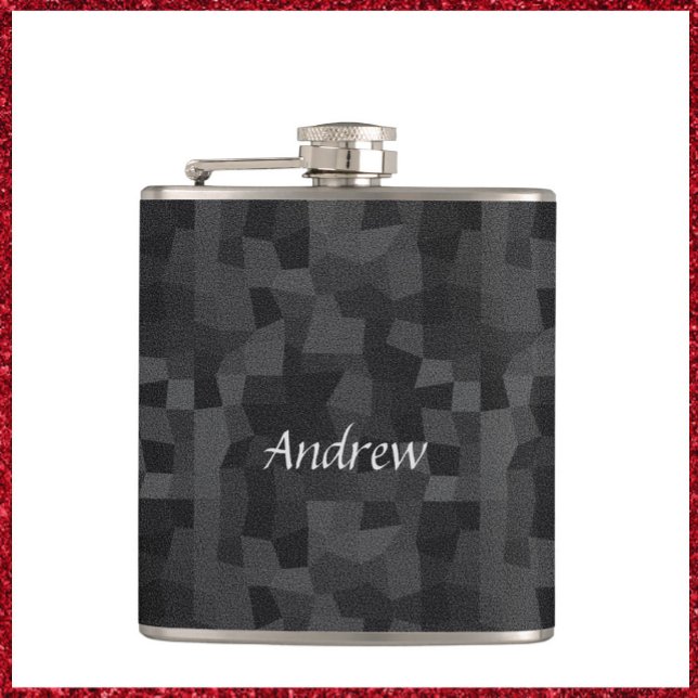 Modern Black and Gray Abstract Geometric Flask (Creator Uploaded)