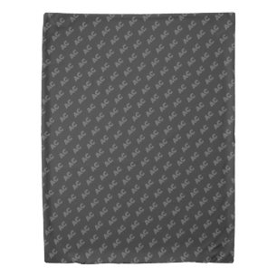 Modern Black and Gray Monogram Duvet Cover