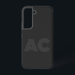 Modern Black and Gray Monogram Samsung Galaxy S22 Case<br><div class="desc">Modern Black and Gray</div>