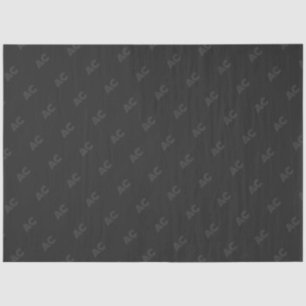 Modern Black and Gray Monogram Tissue Paper