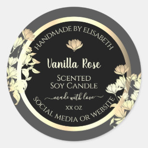 Modern Black and Gray Packaging Labels Gold Frame