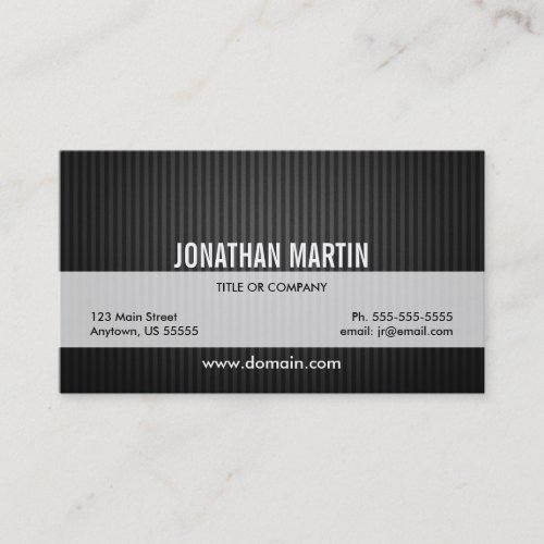 Gray Pinstripes on Black Business Cards