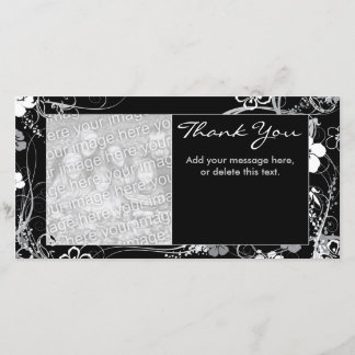 Modern Black and Gray Thank You Photocard Card