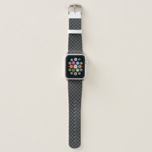 Modern Black and Grey Checkered Pattern Apple Watch Band