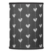Modern Black and Grey Glitter Hearts Pattern Lamp Shade (Left)