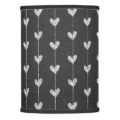 Modern Black and Grey Glitter Hearts Pattern Lamp Shade (Front)