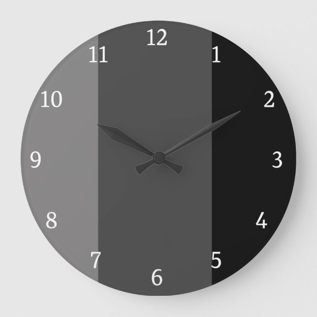 Modern black and grey simple large clock (Front)