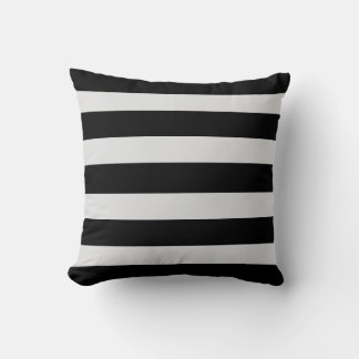 Modern Black and Grey Striped  Throw Pillow