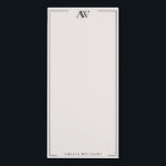 Modern Black and Ivory Minimalist Elegant Monogram Magnetic Notepad<br><div class="desc">Create your own personalized notepad with elegant minimalist monogram initials in black and ivory color.</div>