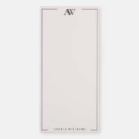 Modern Black and Ivory Minimalist Elegant Monogram