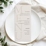 Modern Black and Ivory Minimalist Wedding Menu<br><div class="desc">Create your own personalized wedding menu cards featuring modern typography and minimalist graphic design in ivory color.</div>