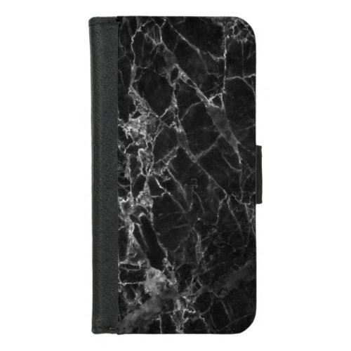 Modern Black And Light Gray Marble iPhone 87 Wallet Case