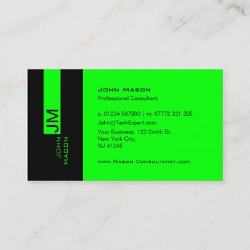 Modern Black And Lime Consultant - Business Card by ImageAustralia at Zazzle