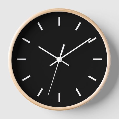 Modern Black and Natural Wood Clock