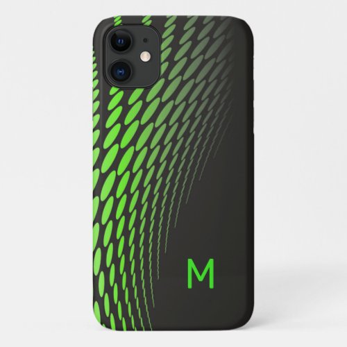 Modern Black and Neon Green iPhone 11 Case