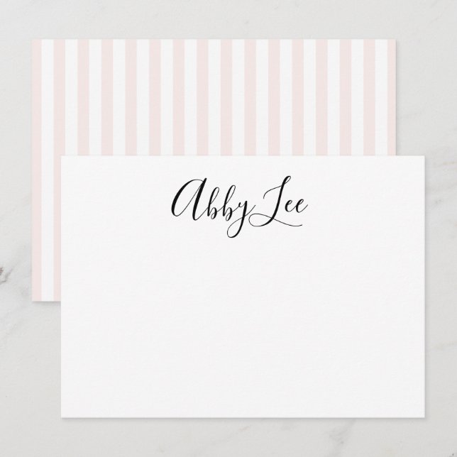 Modern Black and Pastel Stationery Thank You Card (Front/Back)