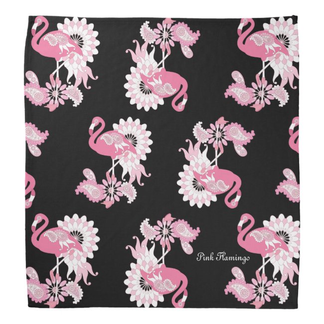 Modern Black and Pink Flamingo Pattern