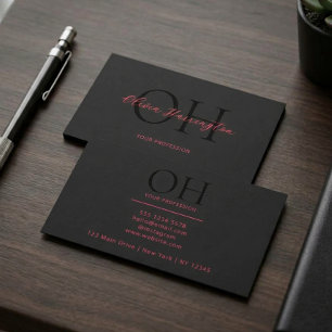 Modern Black and Pink Script Classic Business Card