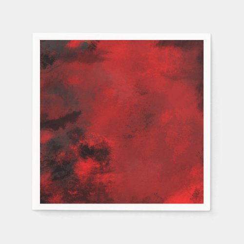 Modern Black and Red Artistic Abstract Napkins