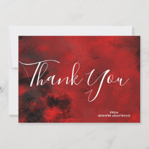 Modern Black and Red Artistic Abstract Thank You