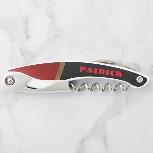Modern Black and Red Waiter's Corkscrew (Front)