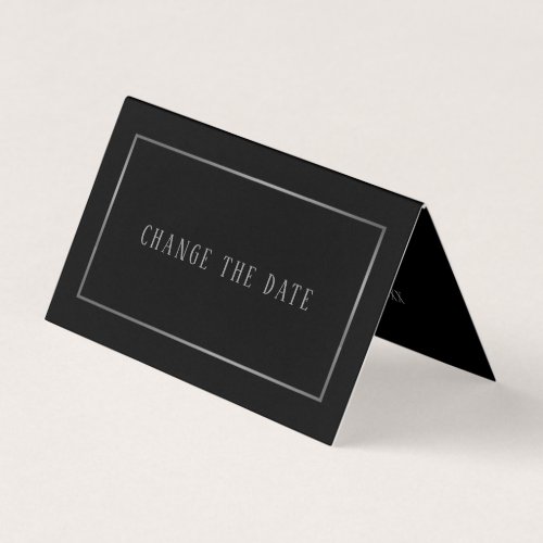 Modern Black and Silver Change the Date Card