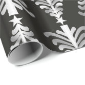 Minimalist Christmas Trees Black on White Wrapping Paper by PerspeKtivz