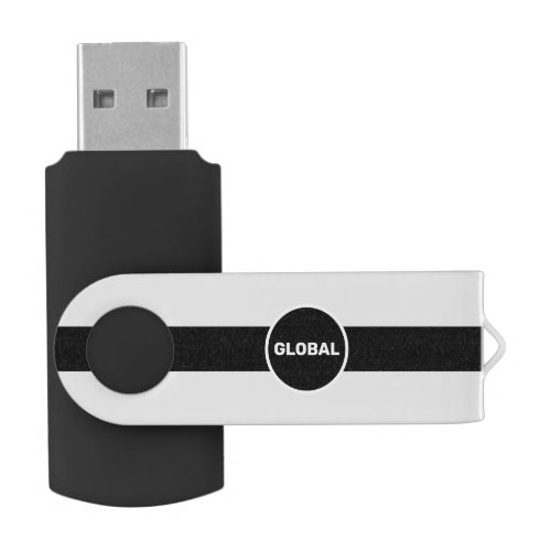 Modern black and silver color  calligraphy flash drive