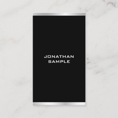 Modern Black And Silver Professional Elegant Business Card