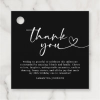 Modern Black and White 30th Birthday Thank You