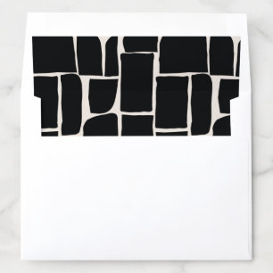 Modern black and white abstract blocky wedding envelope liner