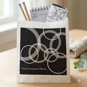 Modern Black and White Abstract Circle Pattern Favor Bag
